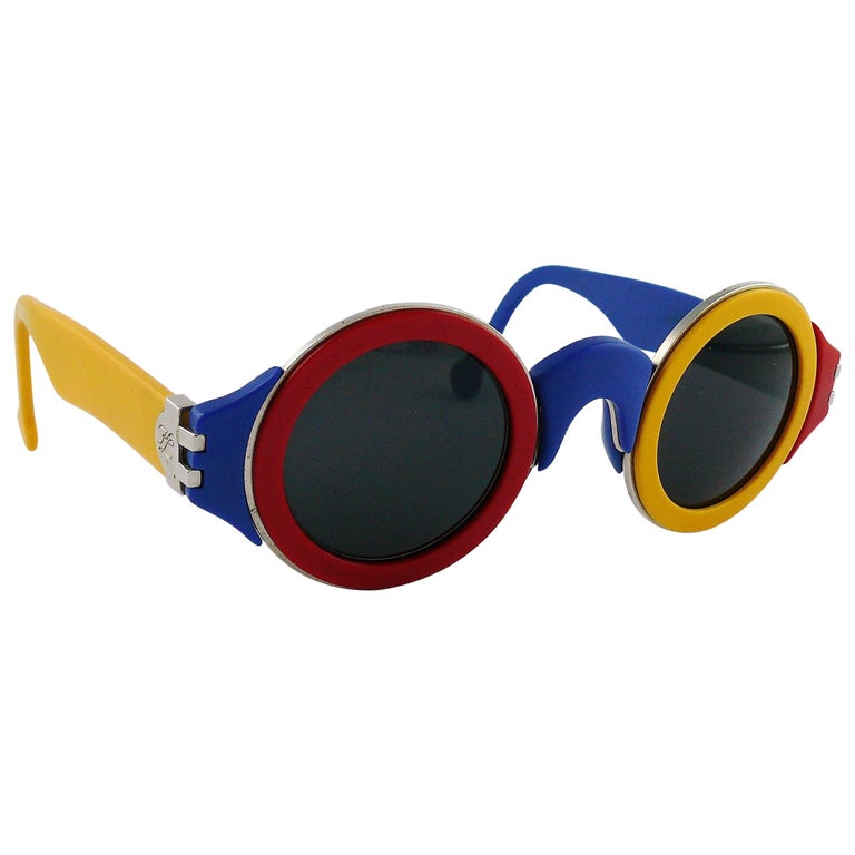 Karl Lagerfeld Vintage 1985 Limited Edition Colour Block Sunglasses For Sale At 1stdibs