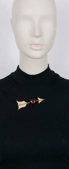 Karl Lagerfeld Vintage Pfeil durchbohrt Herz Brosche