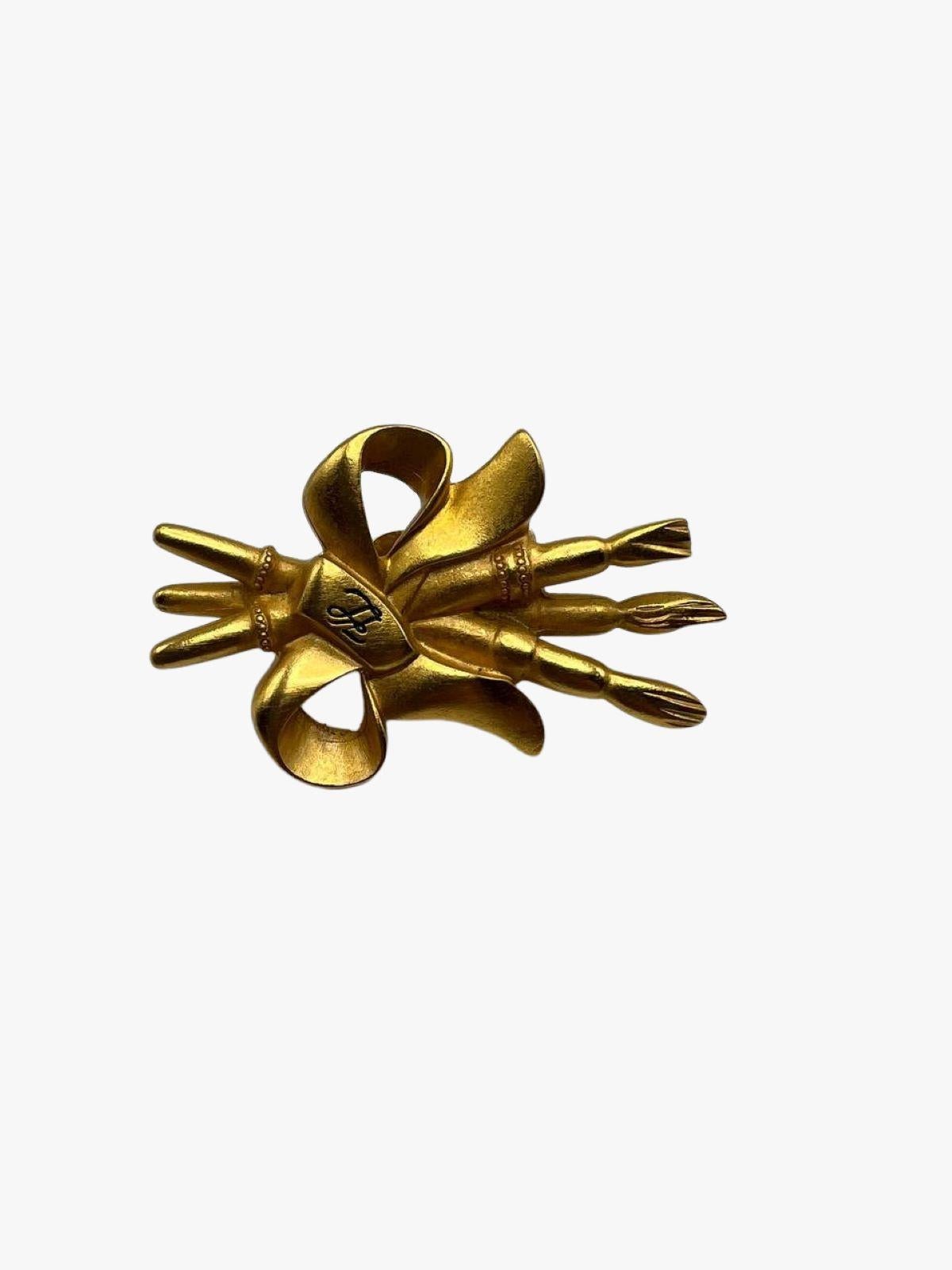 Karl Lagerfeld Vintage Artist Brush & Bow Clip-on Drop Earrings For Sale 2