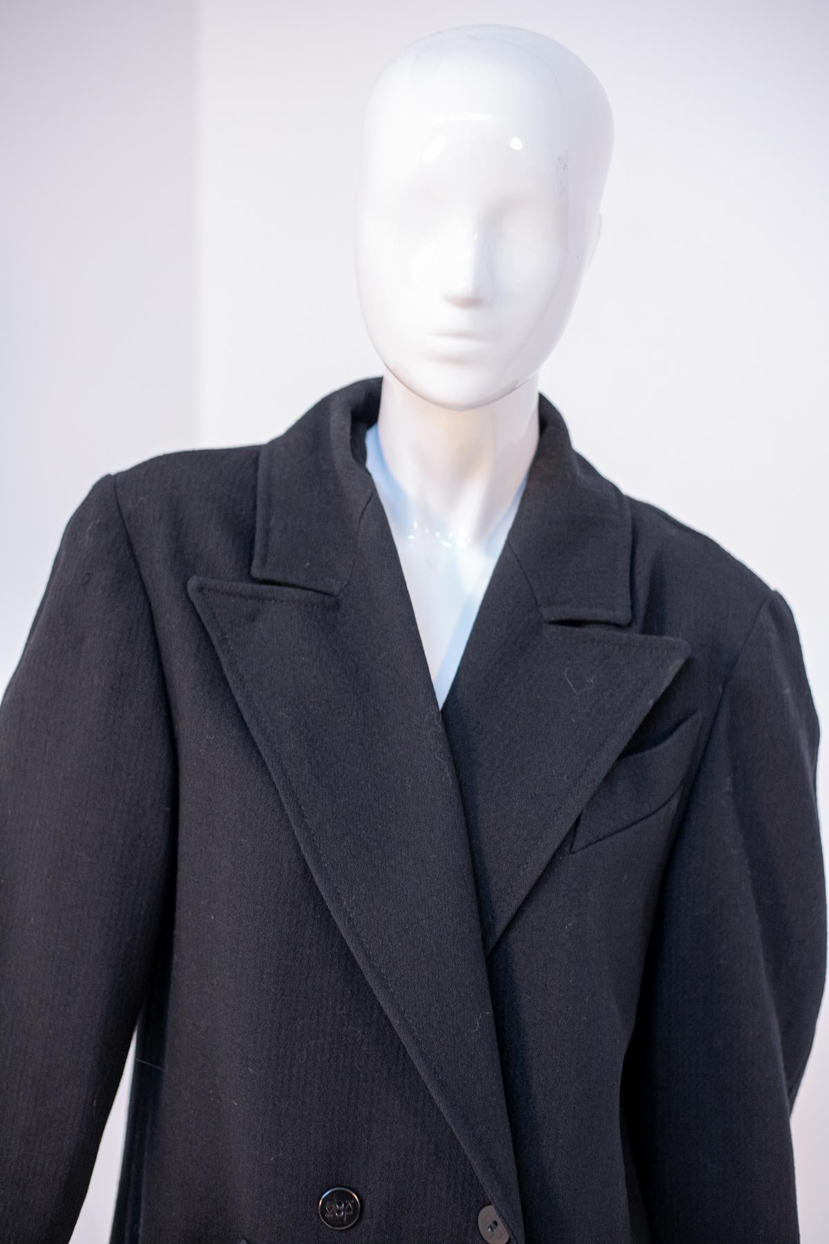 Karl Lagerfeld Vintage Black Elegant Long Coat For Sale 1