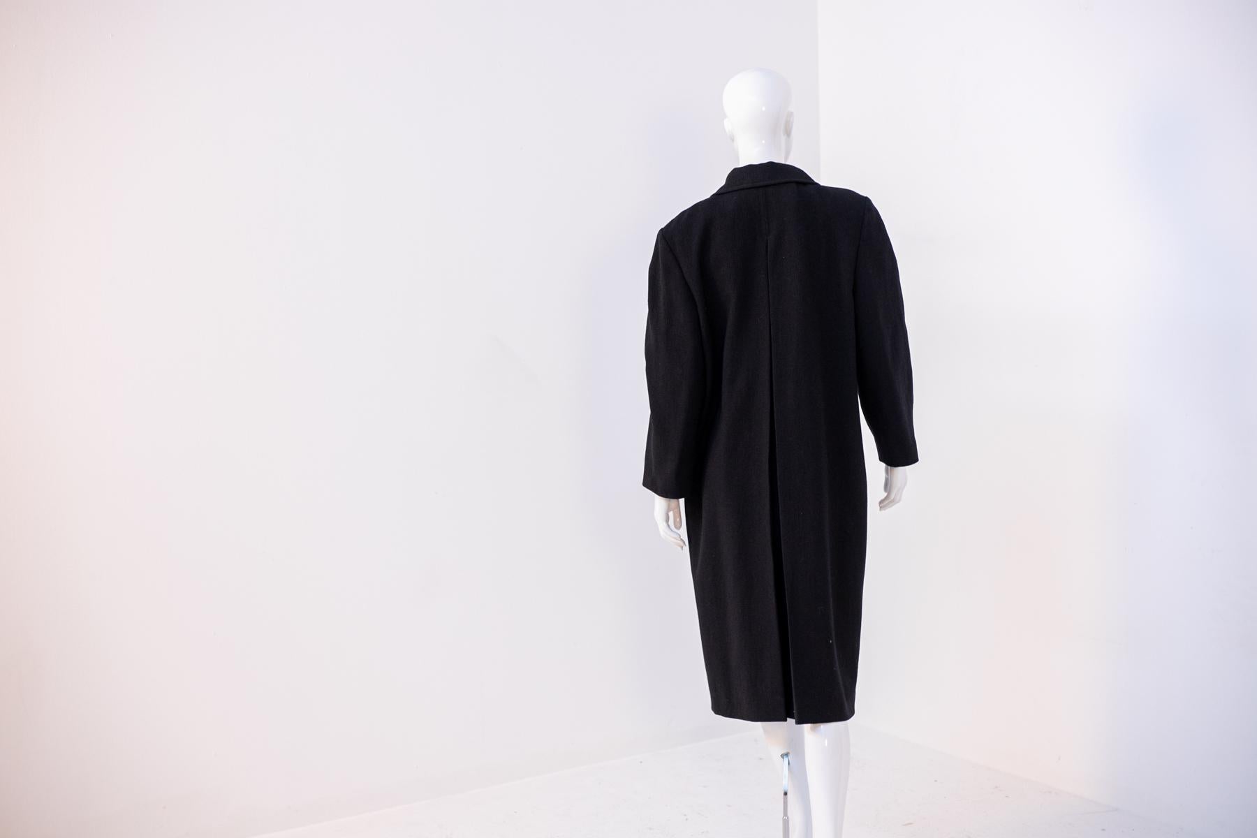 Karl Lagerfeld Vintage Black Elegant Long Coat For Sale 4