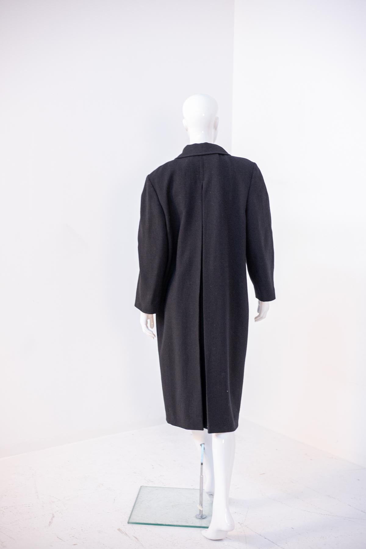 Karl Lagerfeld Vintage Black Elegant Long Coat For Sale 5