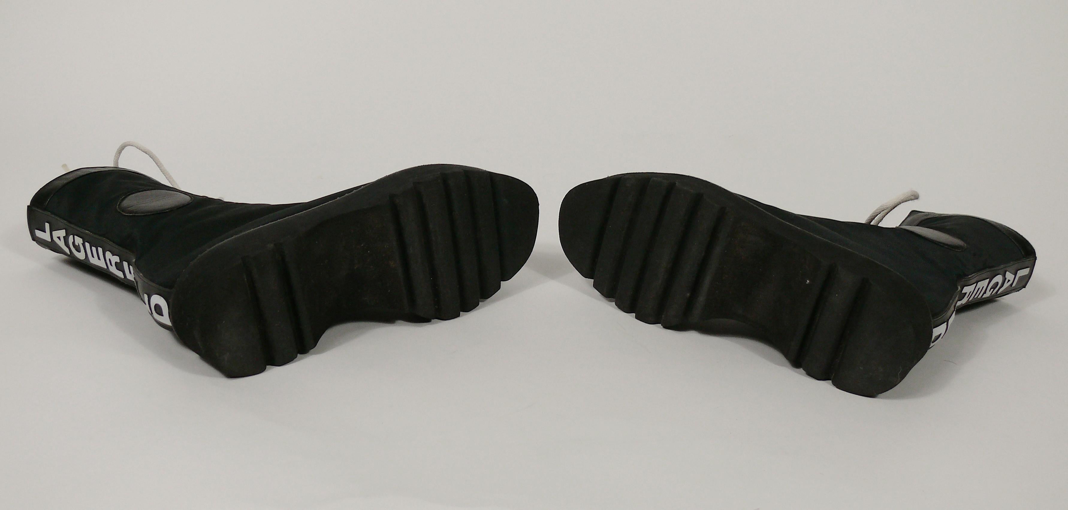 Karl Lagerfeld Vintage Schwarze Schnürstiefel zum Schnüren im Angebot 3
