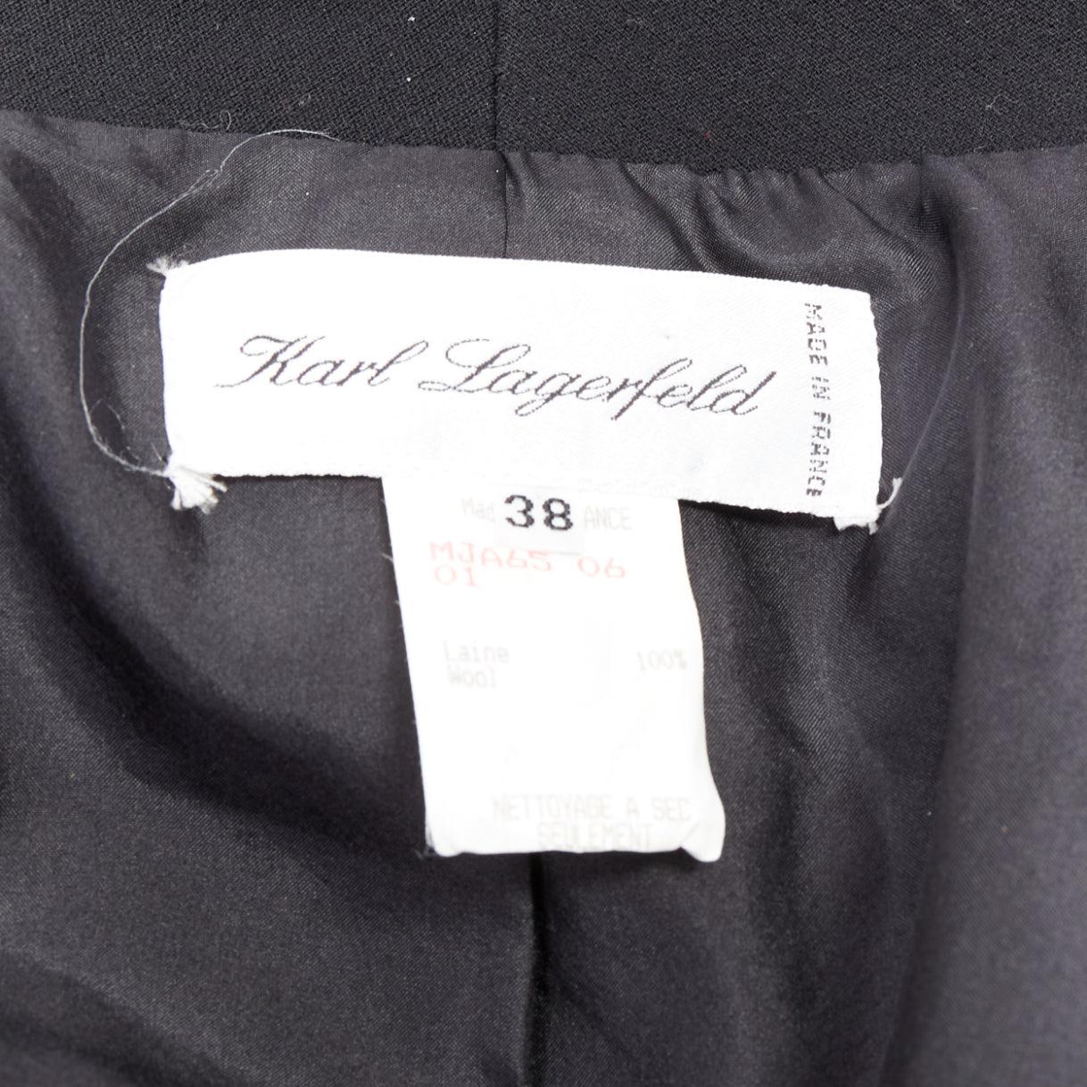 KARL LAGERFELD Vintage black wool shawl collar double breasetd blazer FR38 M For Sale 4