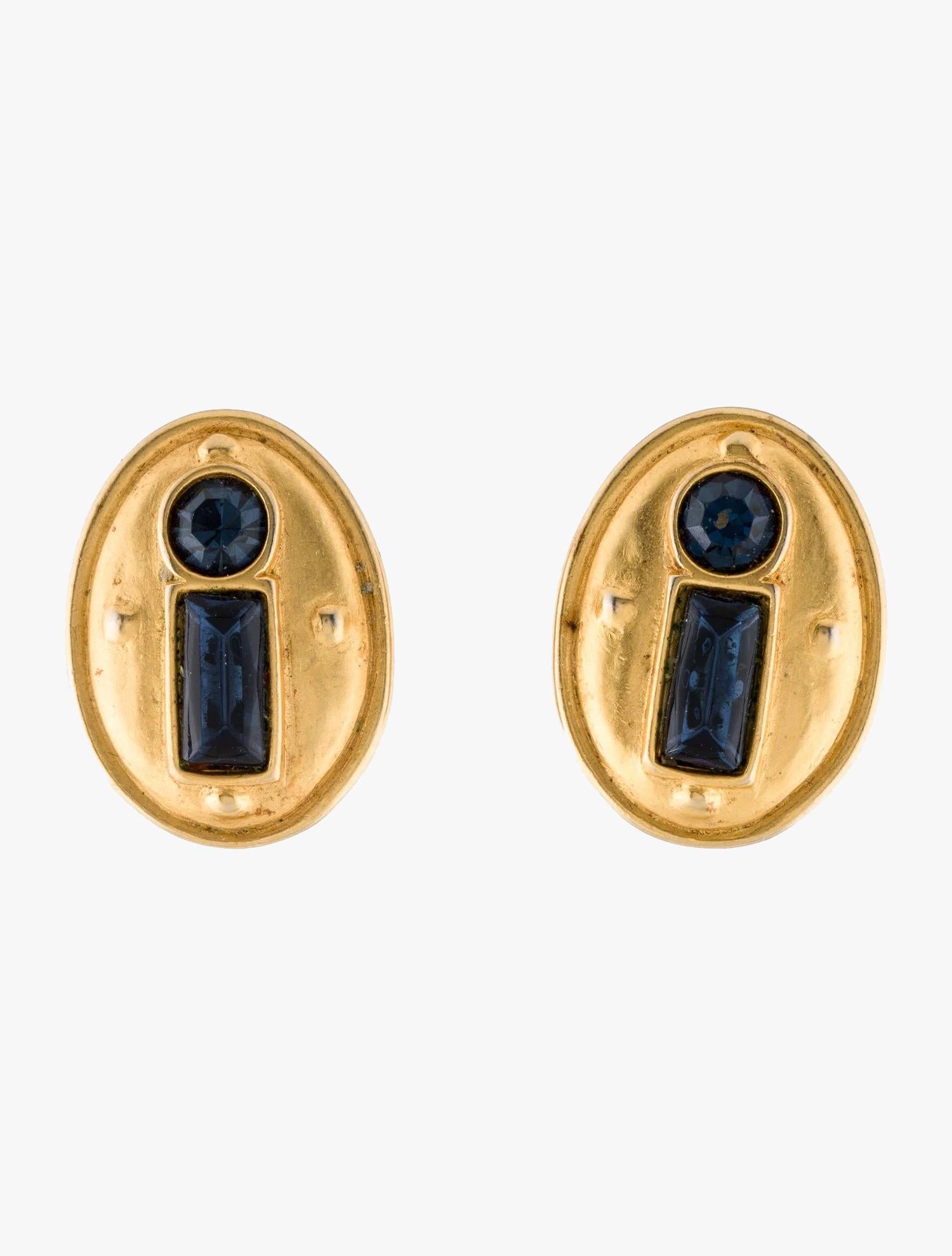 Art Deco Karl Lagerfeld vintage crystal clip-on earrings For Sale