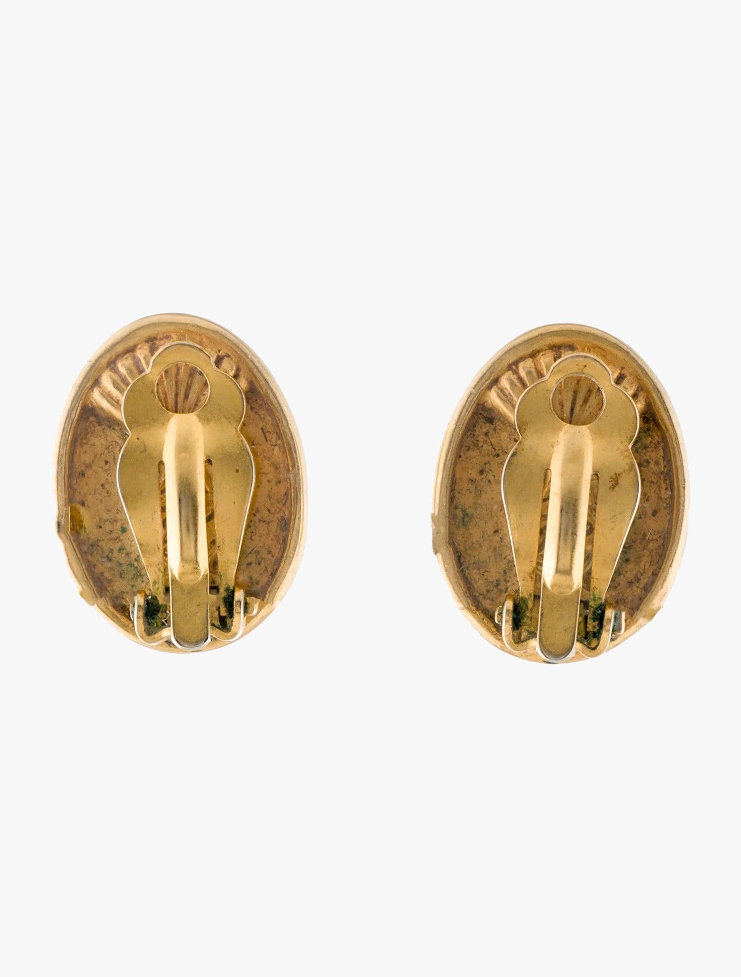 Karl Lagerfeld vintage crystal clip-on earrings For Sale 3