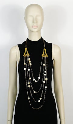 Karl Lagerfeld Vintage Four Strand Sautoir Necklace