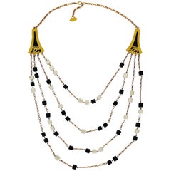 Karl Lagerfeld Collier sautoir vintage à quatre brins