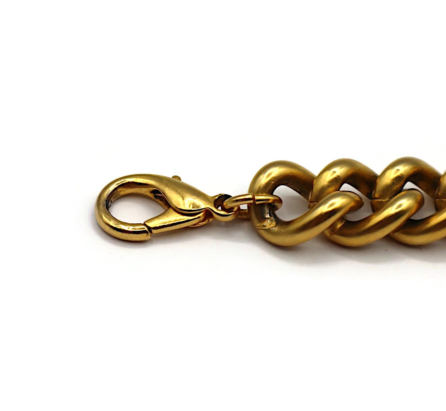 Bracciale a catena con motivo a bottoni KARL LAGERFELD Vintage in tonalità oro in vendita 7