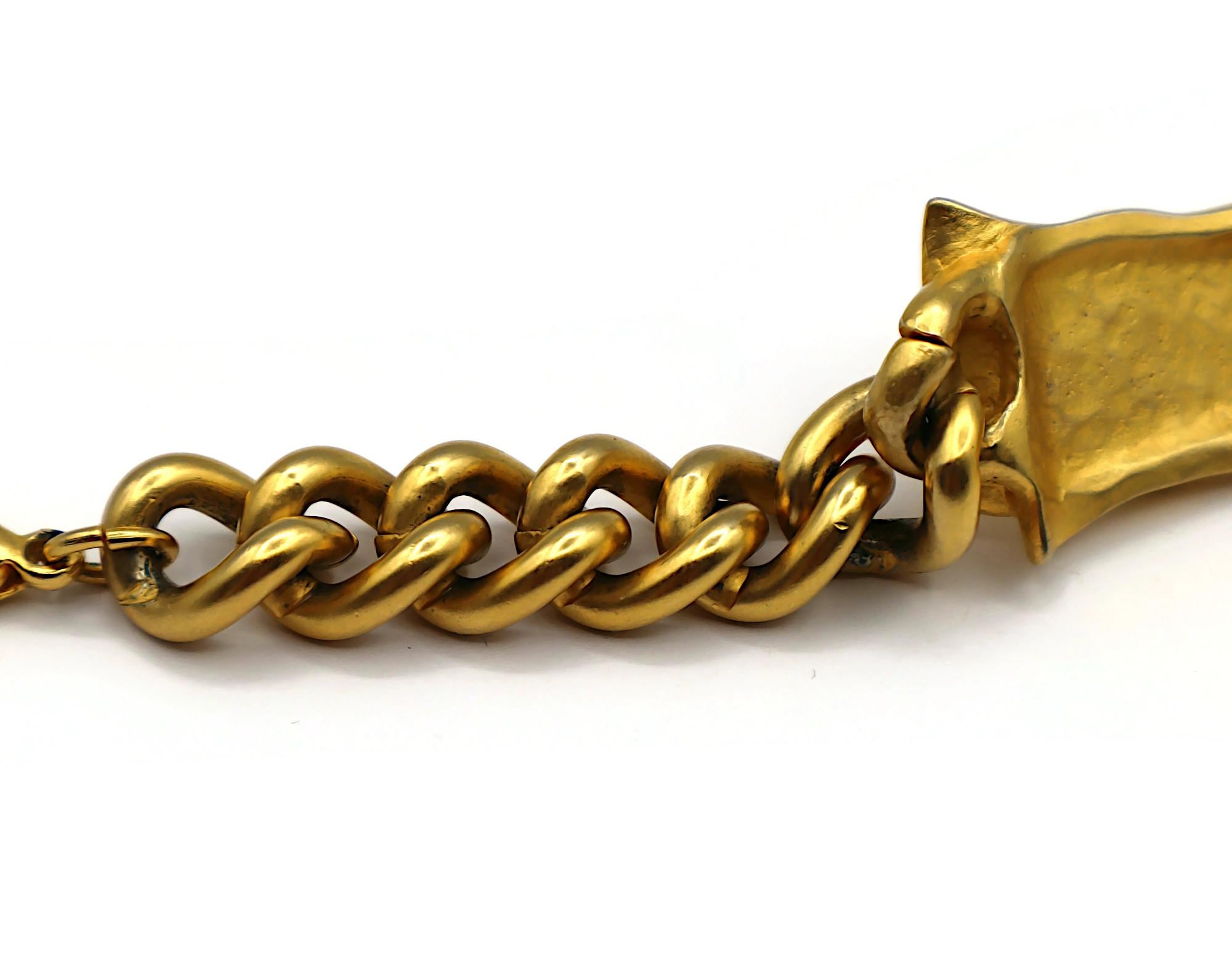Bracciale a catena con motivo a bottoni KARL LAGERFELD Vintage in tonalità oro in vendita 8
