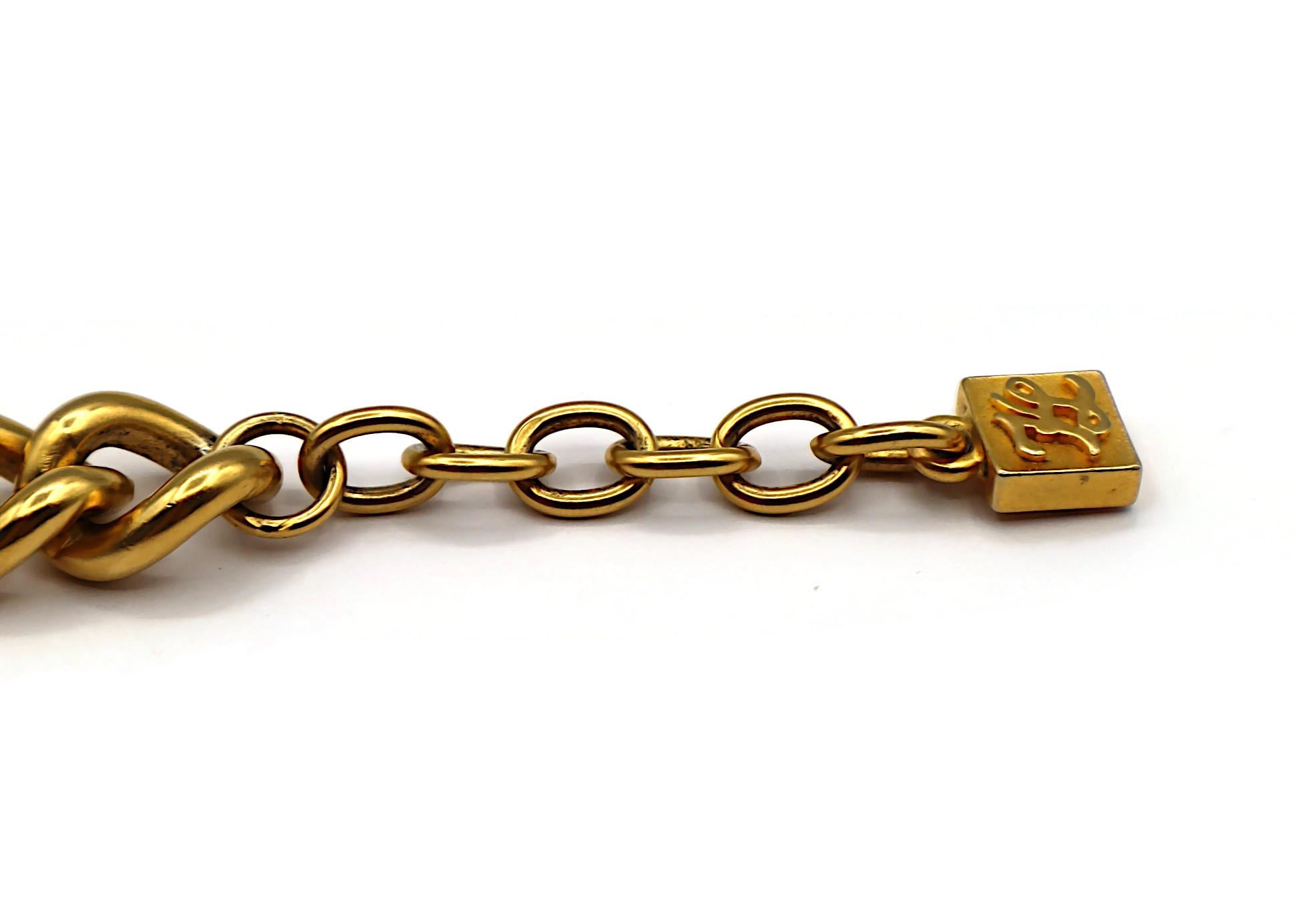 Bracciale a catena con motivo a bottoni KARL LAGERFELD Vintage in tonalità oro in vendita 11