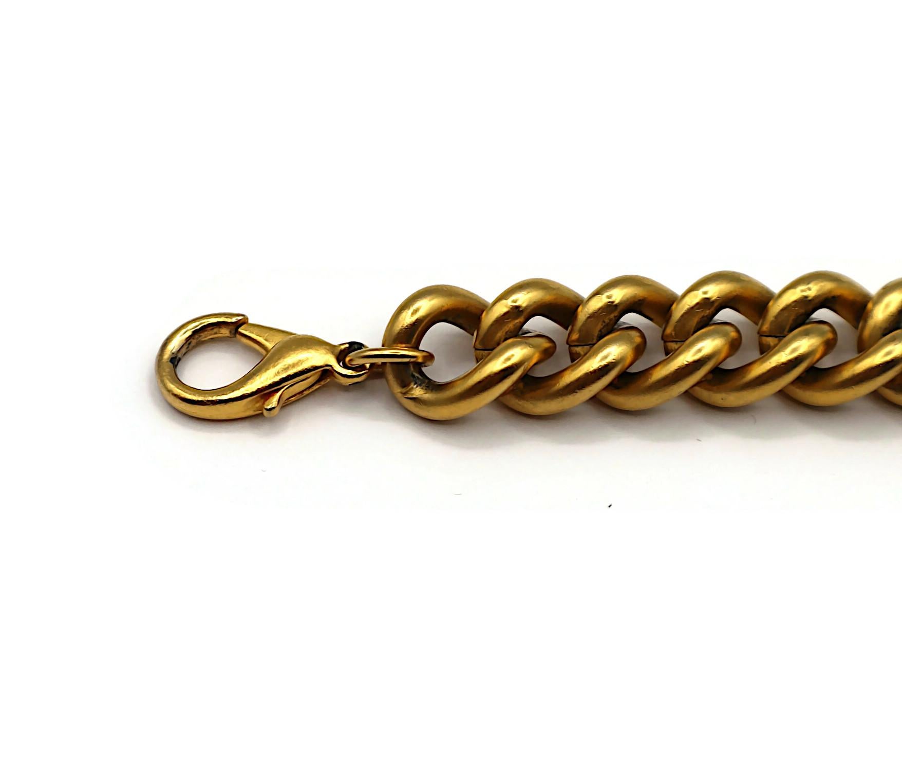 Bracciale a catena con motivo a bottoni KARL LAGERFELD Vintage in tonalità oro in vendita 2