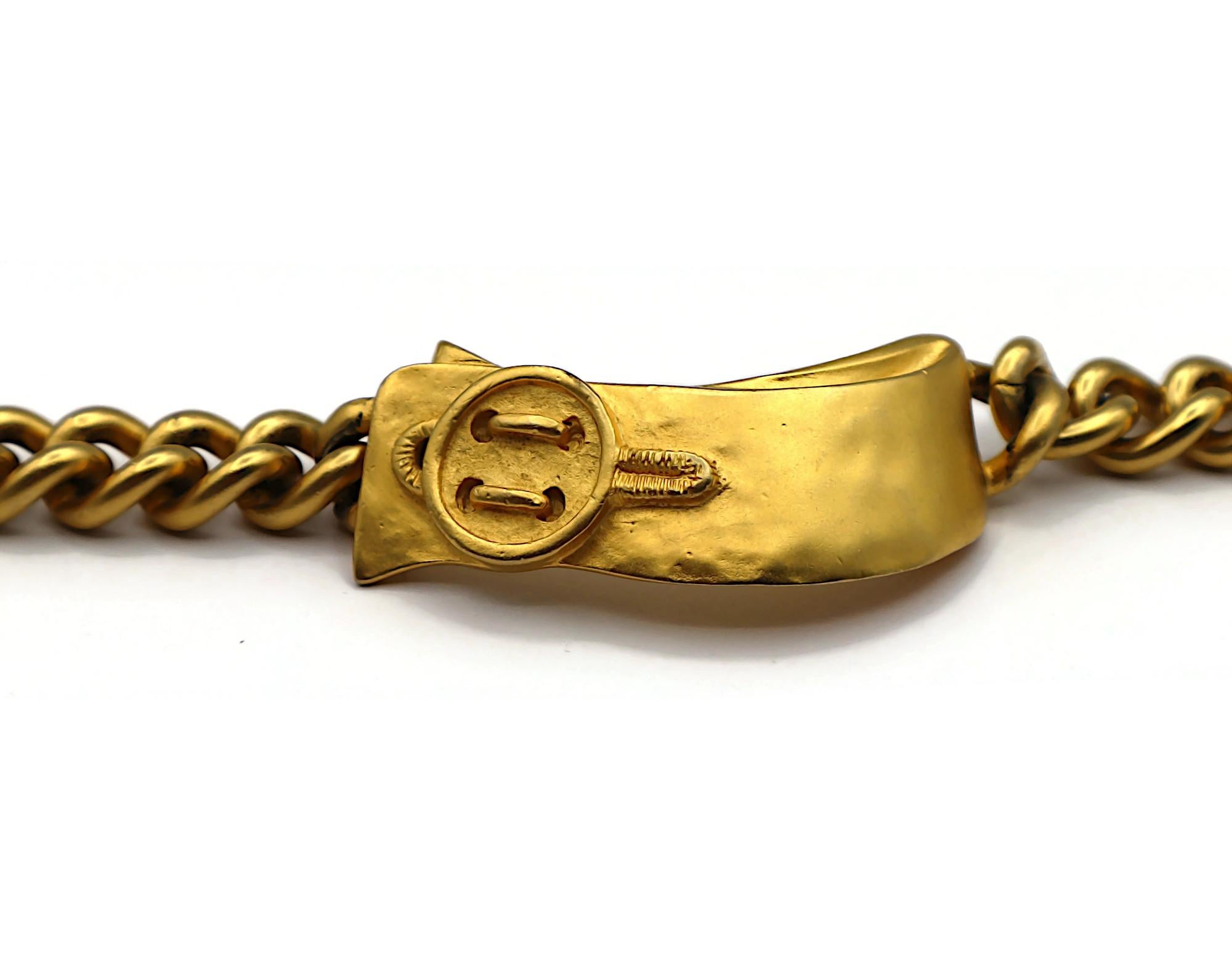 Bracciale a catena con motivo a bottoni KARL LAGERFELD Vintage in tonalità oro in vendita 4
