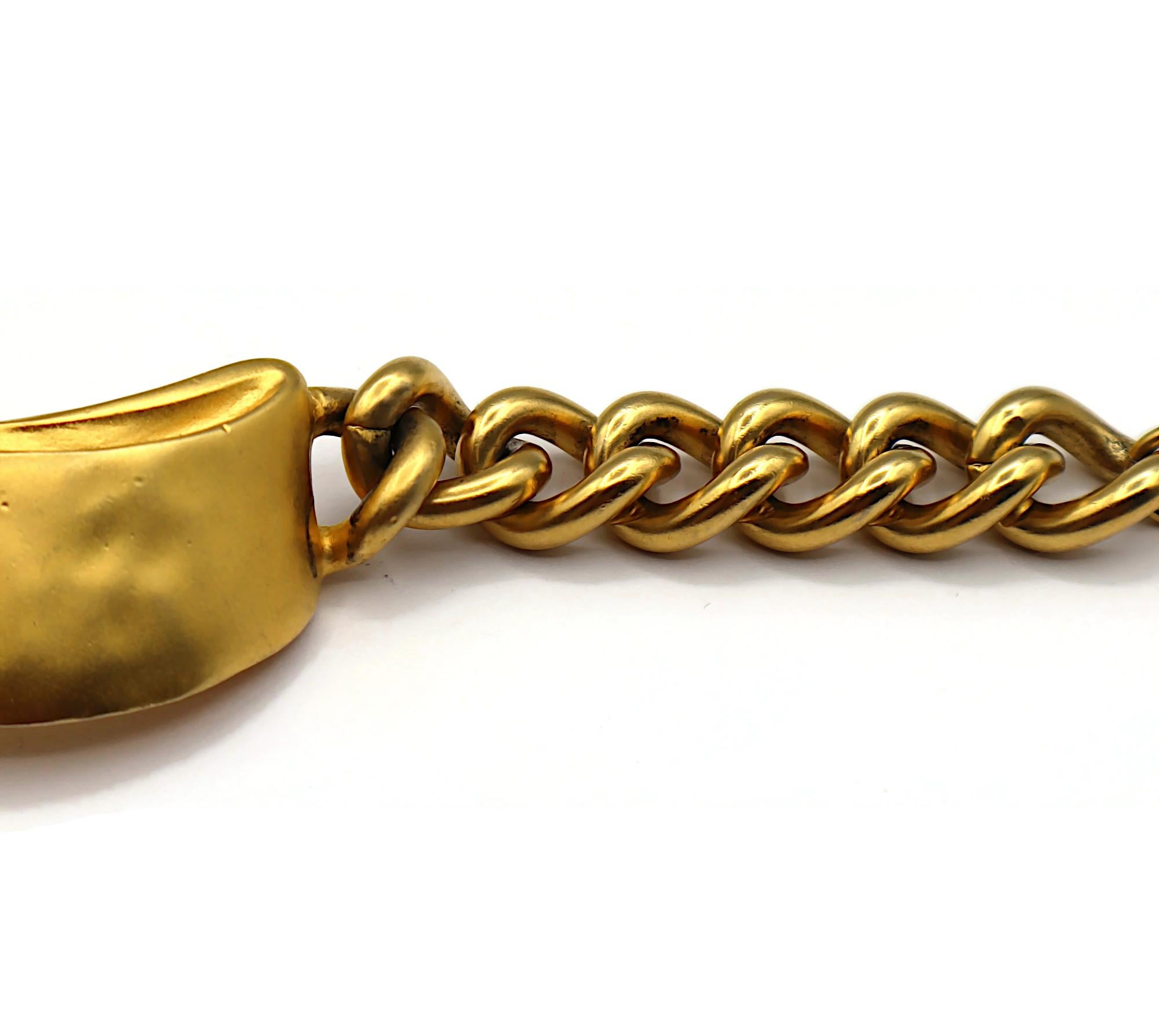 Bracciale a catena con motivo a bottoni KARL LAGERFELD Vintage in tonalità oro in vendita 5