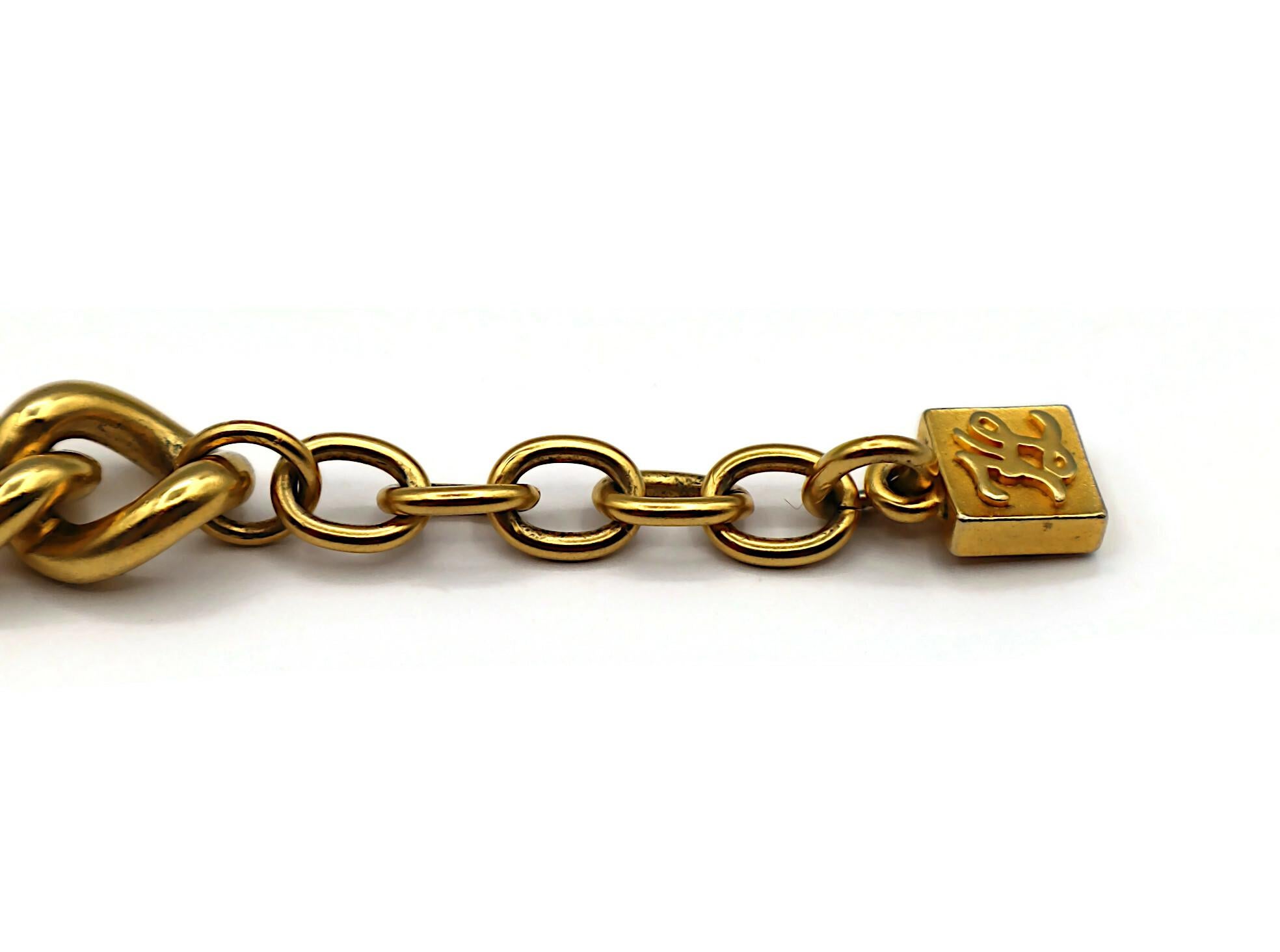 Bracciale a catena con motivo a bottoni KARL LAGERFELD Vintage in tonalità oro in vendita 6