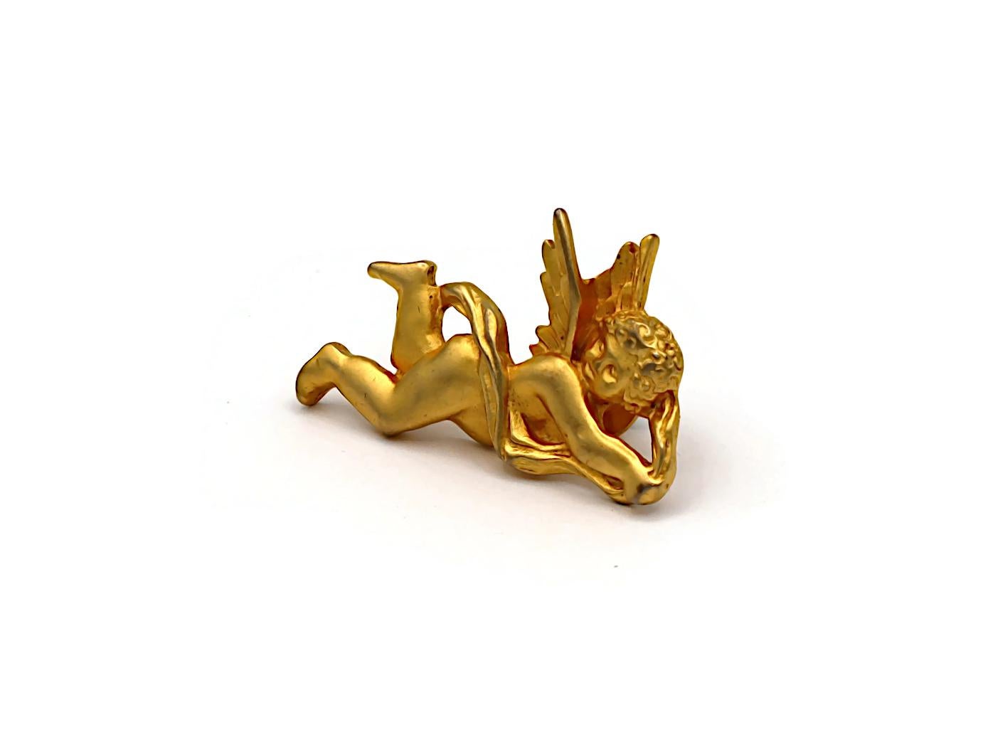 KARL LAGERFELD Alfiler broche querubín vintage en tono dorado en venta 1