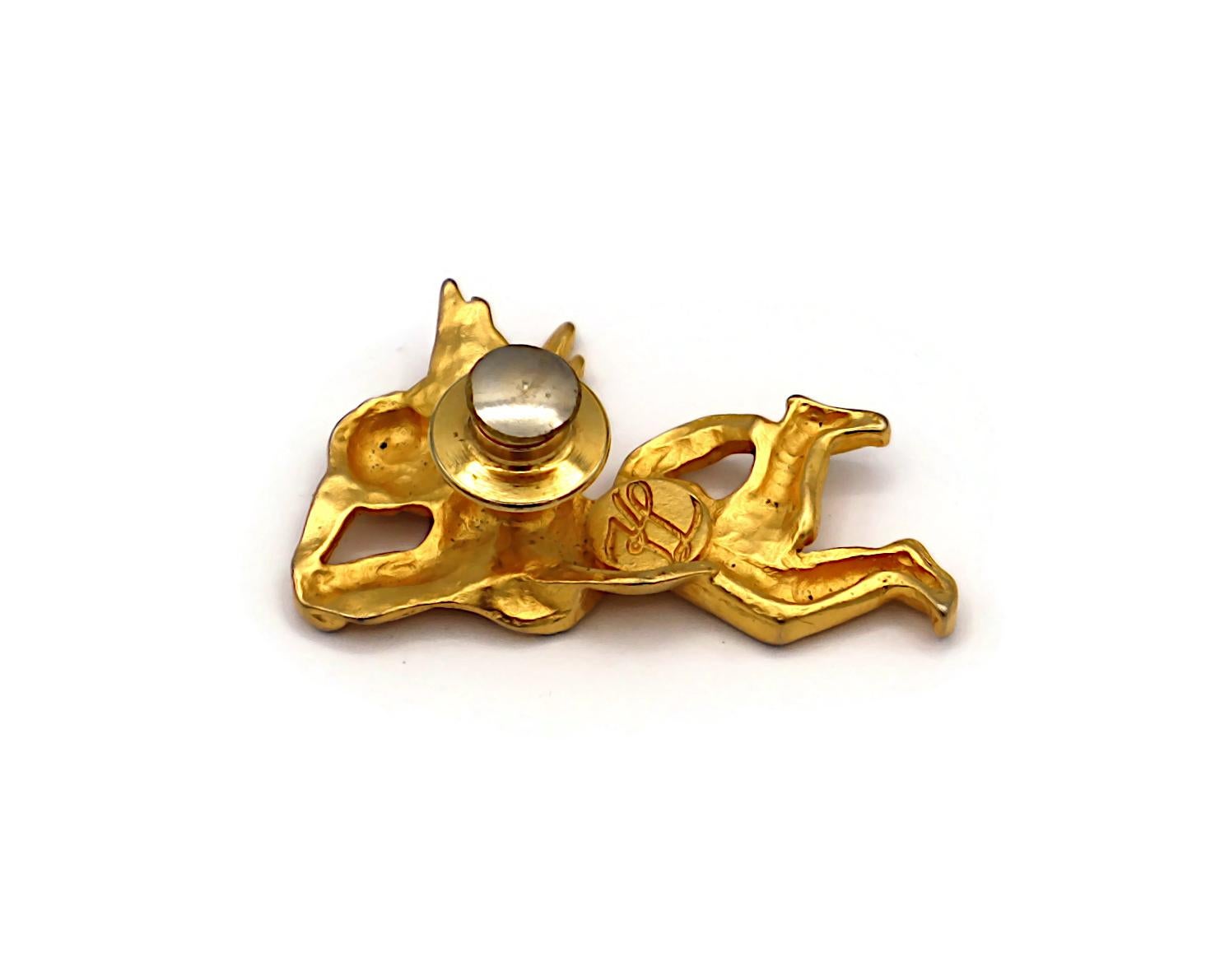 KARL LAGERFELD Alfiler broche querubín vintage en tono dorado en venta 2