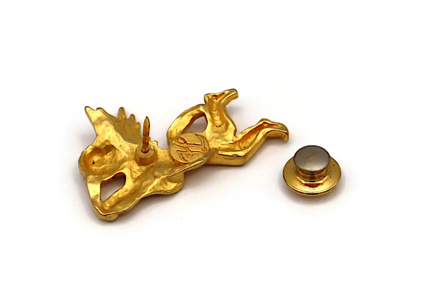 KARL LAGERFELD Alfiler broche querubín vintage en tono dorado en venta 3