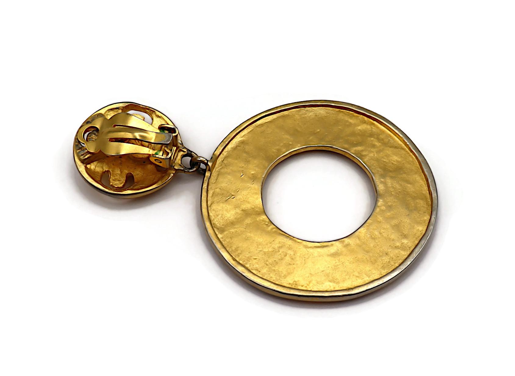 KARL LAGERFELD Vintage Gold Tone Hoop Earrings For Sale 7