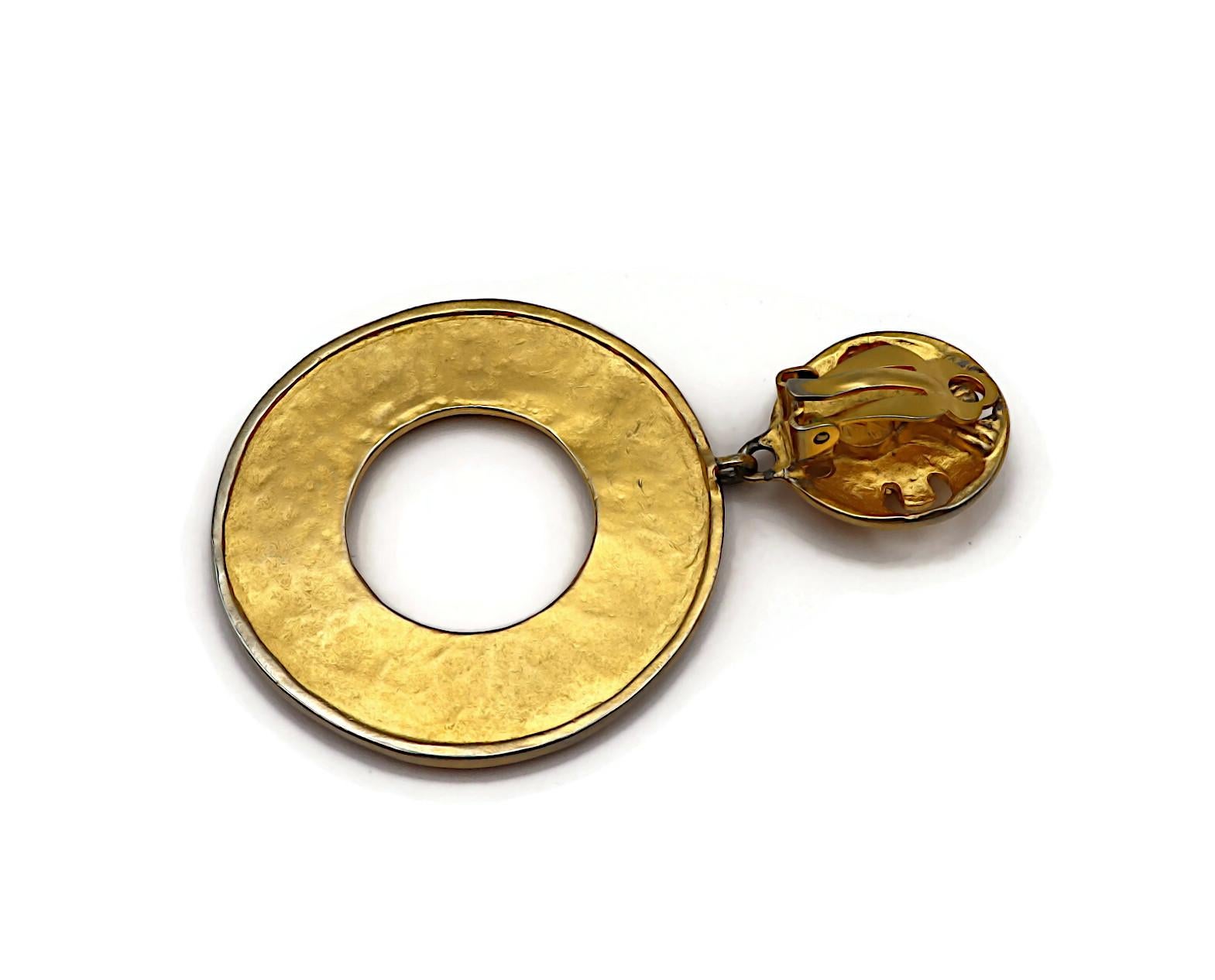KARL LAGERFELD Vintage Gold Tone Hoop Earrings For Sale 8