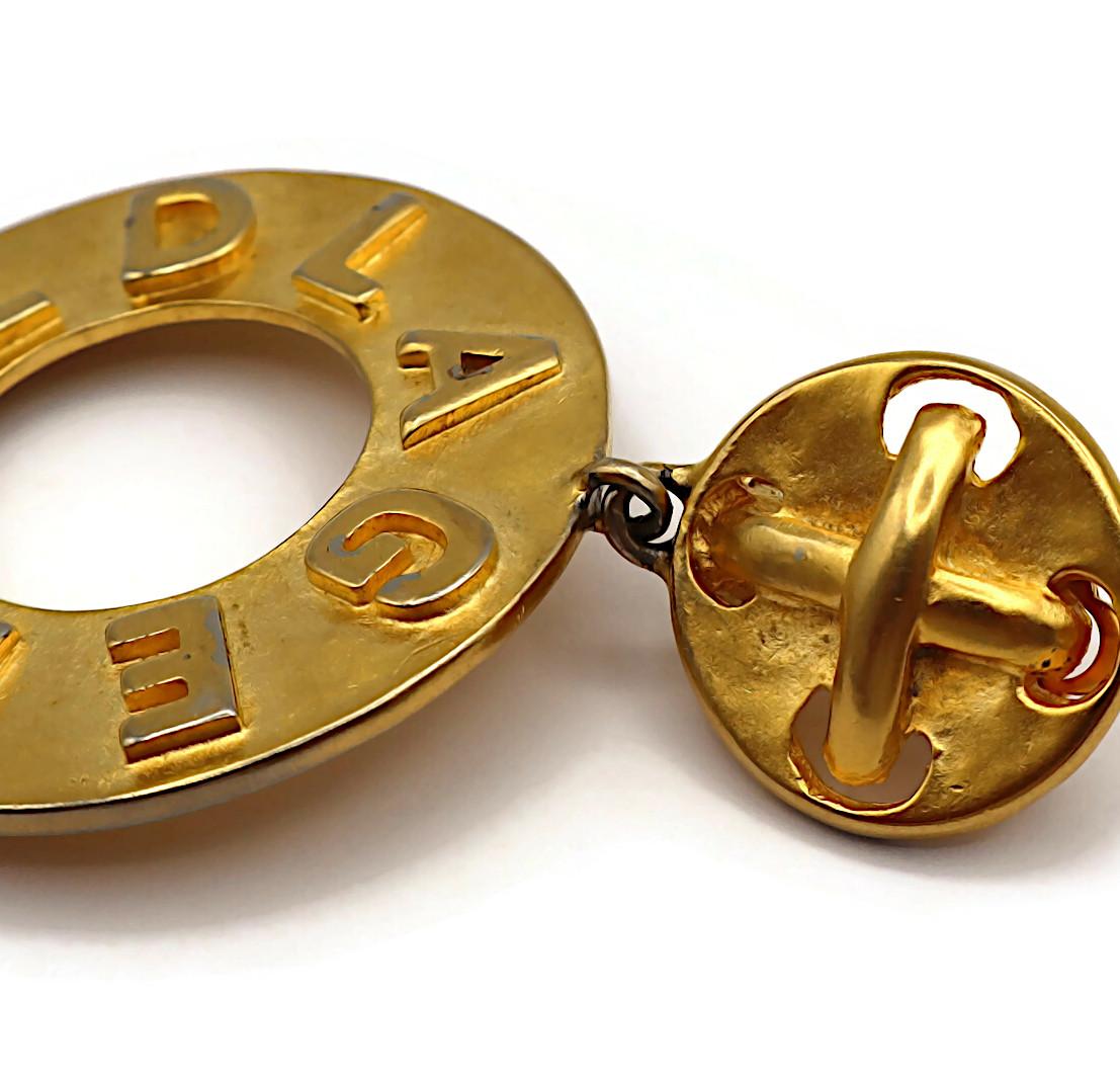KARL LAGERFELD Vintage Gold Tone Hoop Earrings For Sale 13
