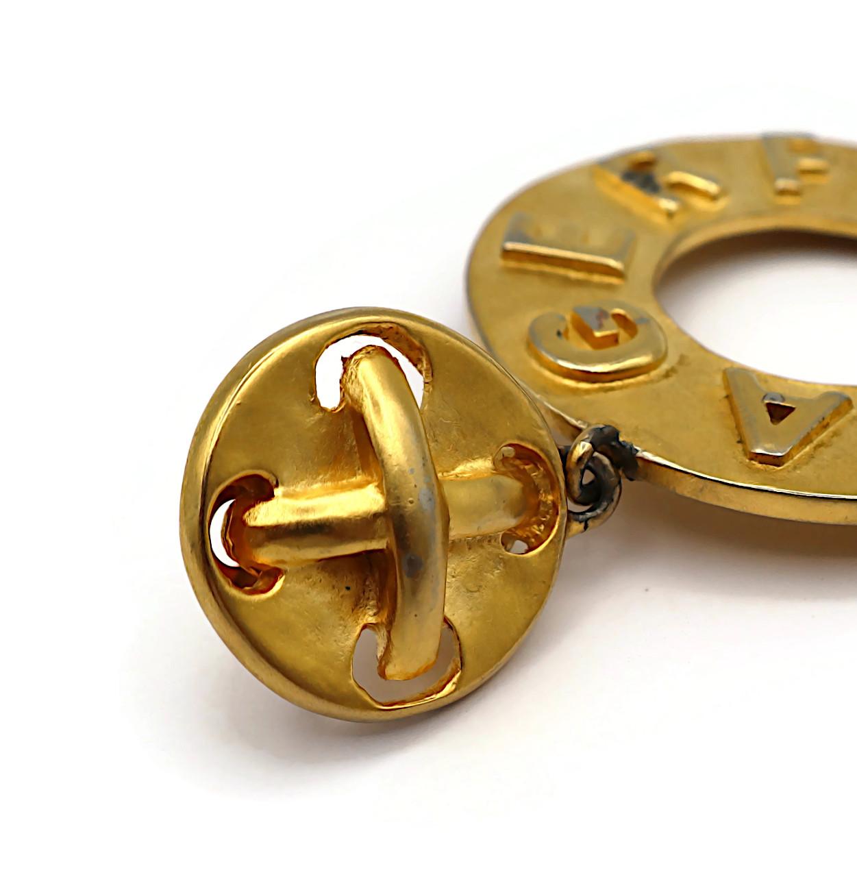 KARL LAGERFELD Vintage Gold Tone Hoop Earrings For Sale 16