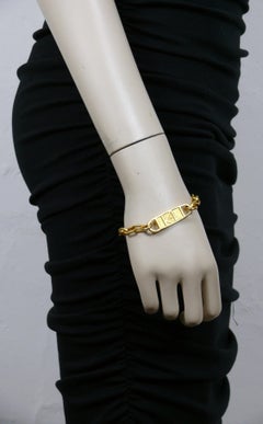 KARL LAGERFELD (Attributed To) Vintage Gold Tone Chain Bracelet Unsigned