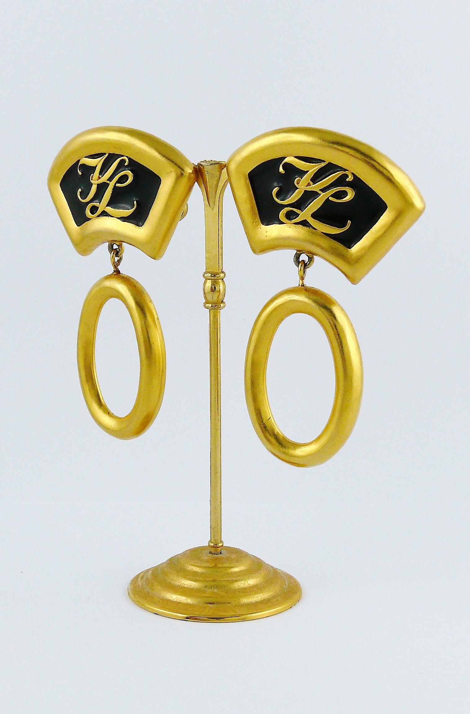 Karl Lagerfeld Vintage ikonische fächerförmige Ohrringe Damen im Angebot