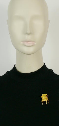 KARL LAGERFELD Vintage Juwelen-Sessel-Anstecknadelbrosche