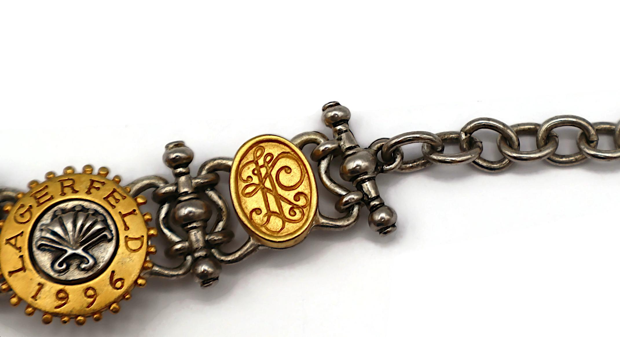 Collana con medaglione con logo vintage di Karl Lagerfeld, 1996 in vendita 7