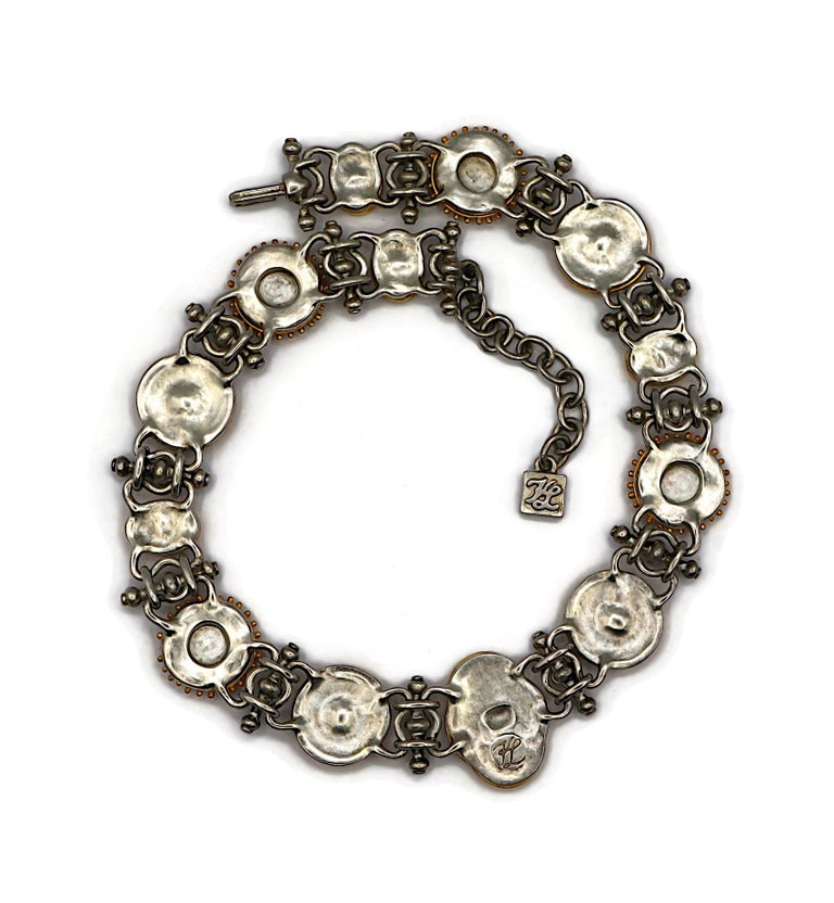 KARL LAGERFELD Vintage Logo Medallion Necklace, 1996 For Sale at