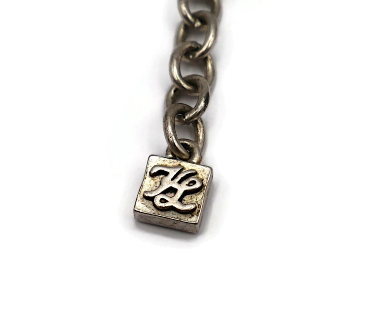 KARL LAGERFELD Vintage Logo Medallion Necklace, 1996 For Sale at
