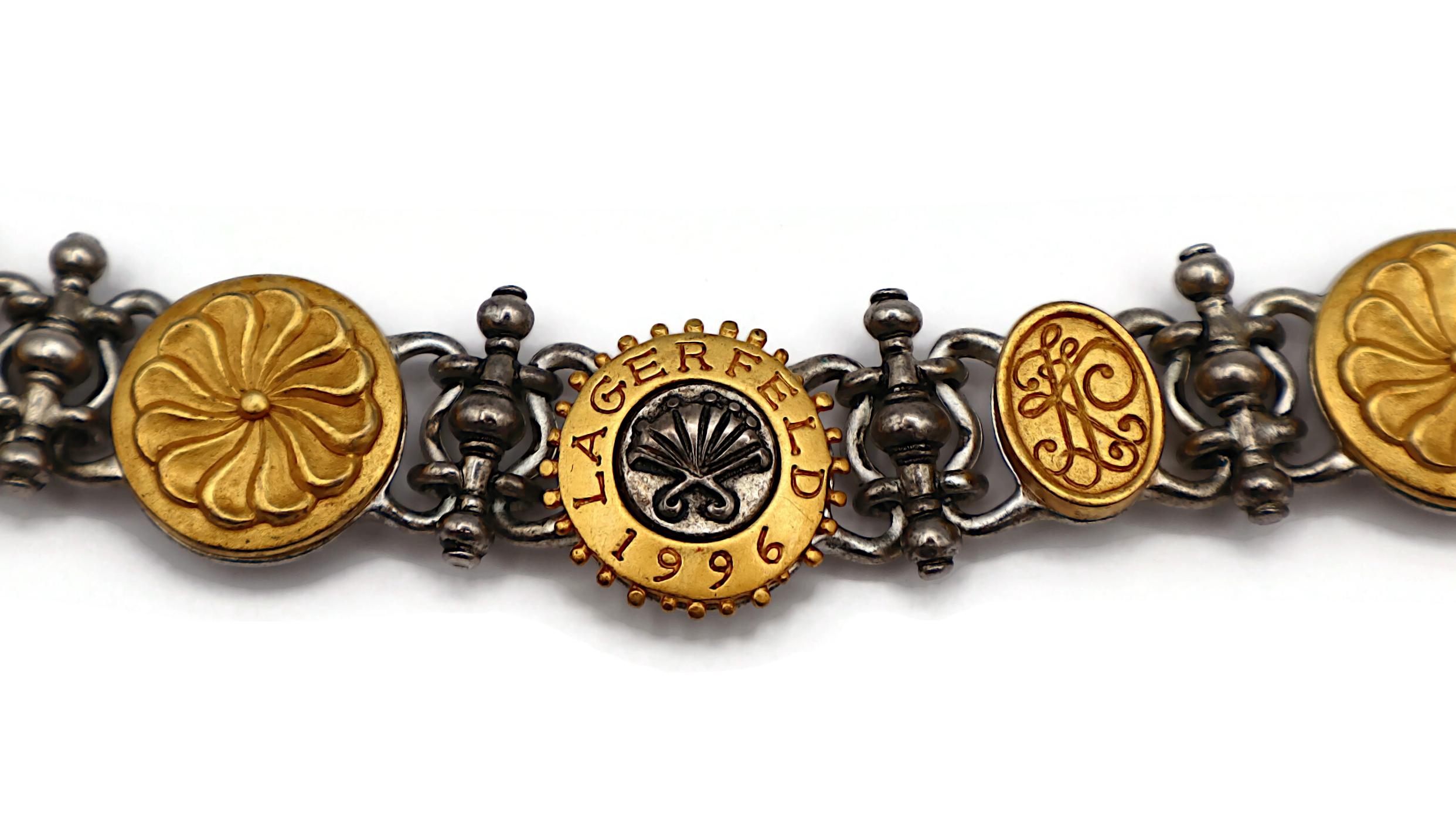 Collana con medaglione con logo vintage di Karl Lagerfeld, 1996 in vendita 4