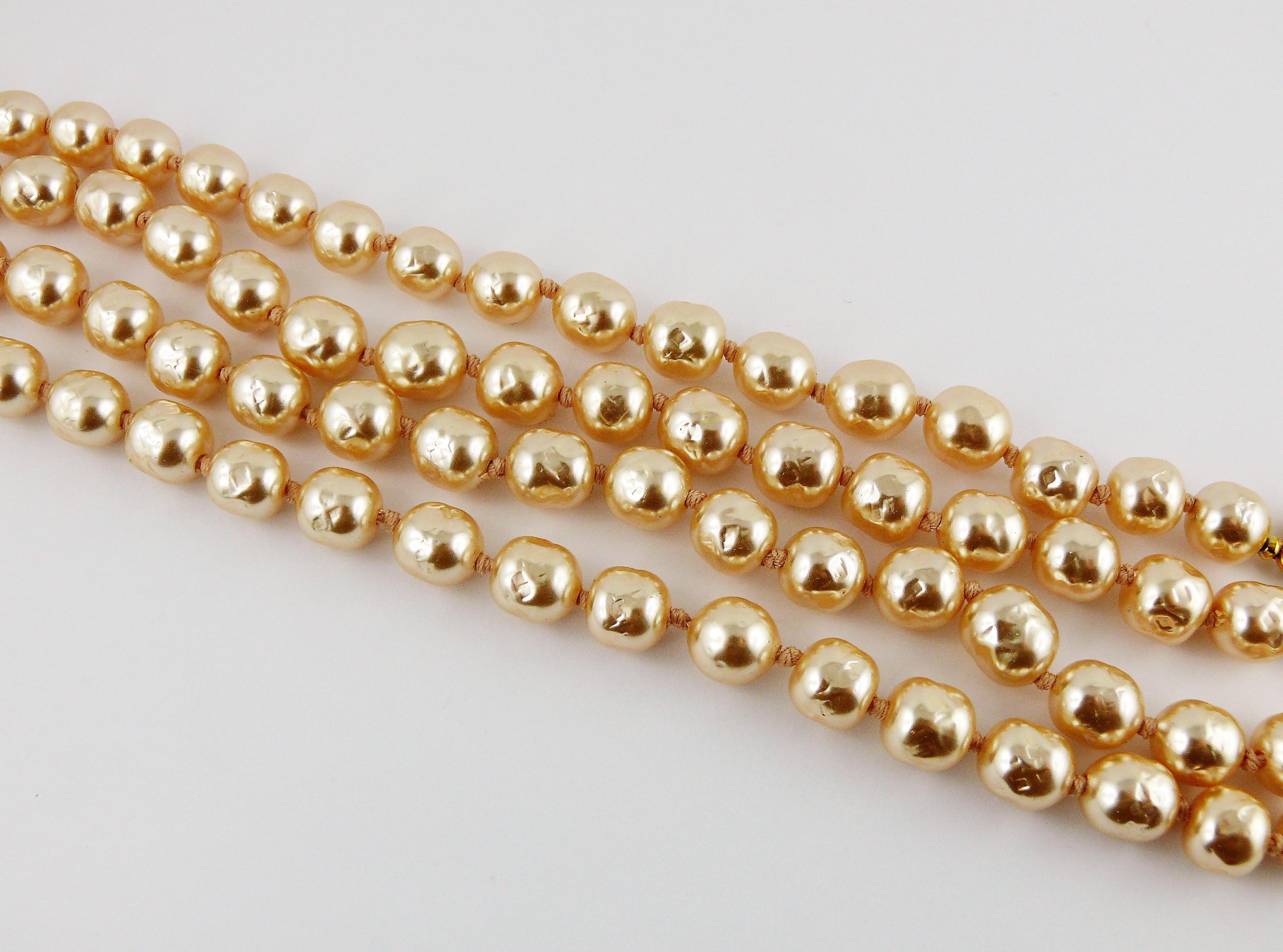 Karl Lagerfeld Vintage Multi Layer Pearl Choker Necklace In Excellent Condition In Nice, FR