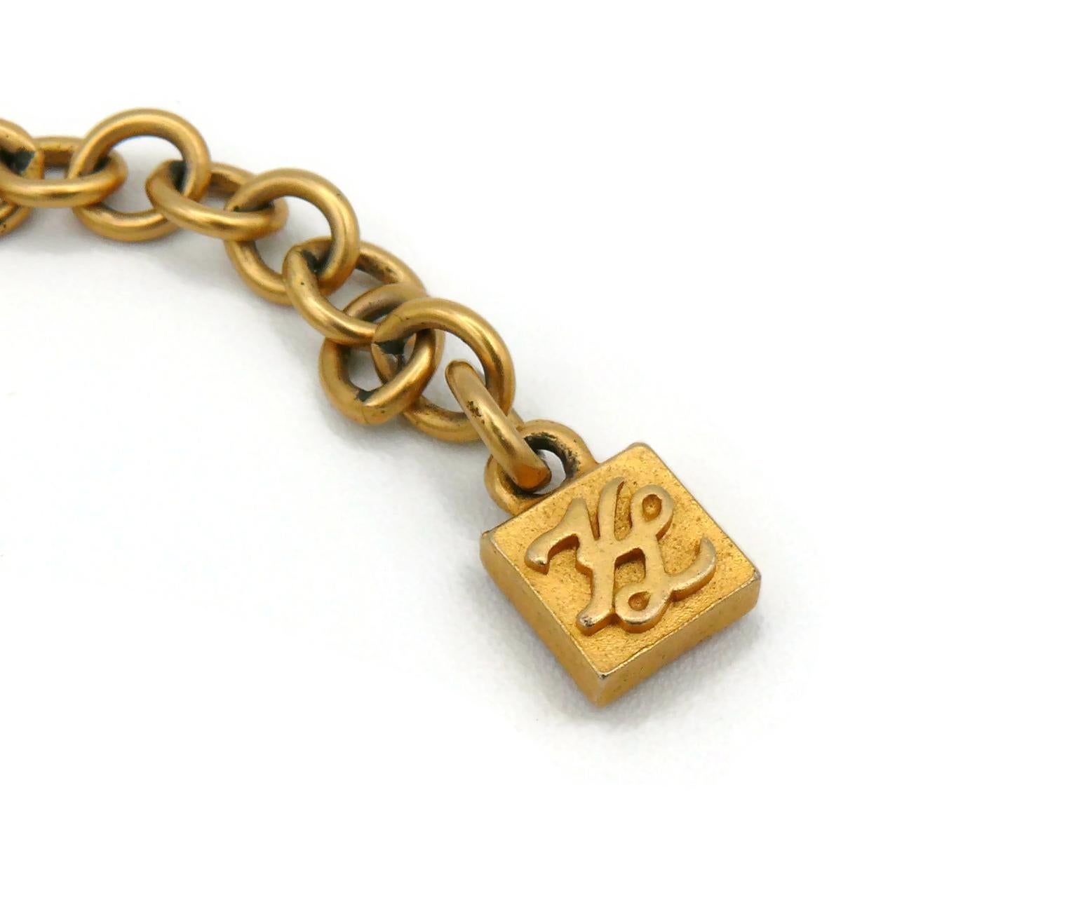 Karl Lagerfeld Vintage Multistrand Gold Toned Necklace For Sale 4