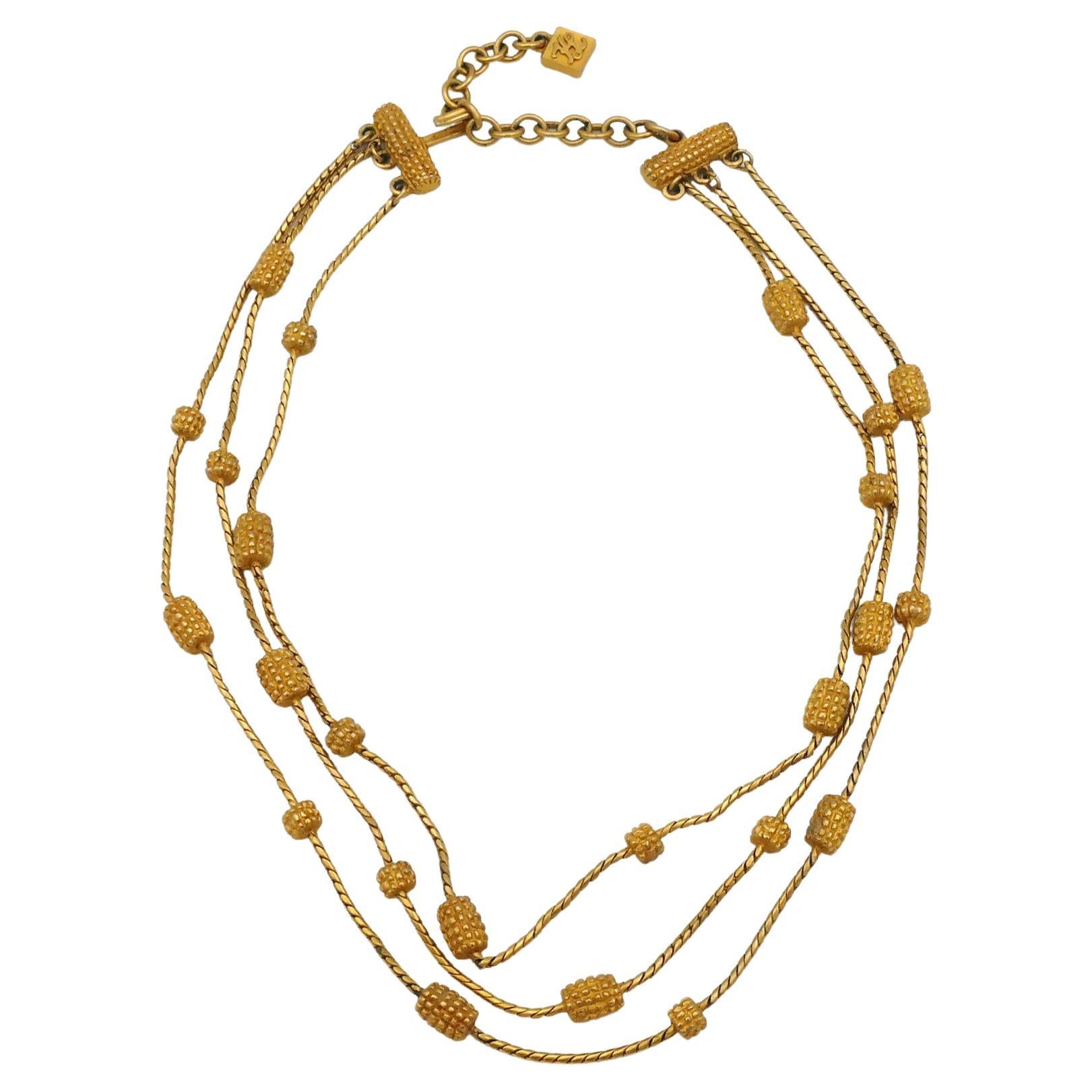 Karl Lagerfeld Vintage Multistrand Gold Toned Necklace