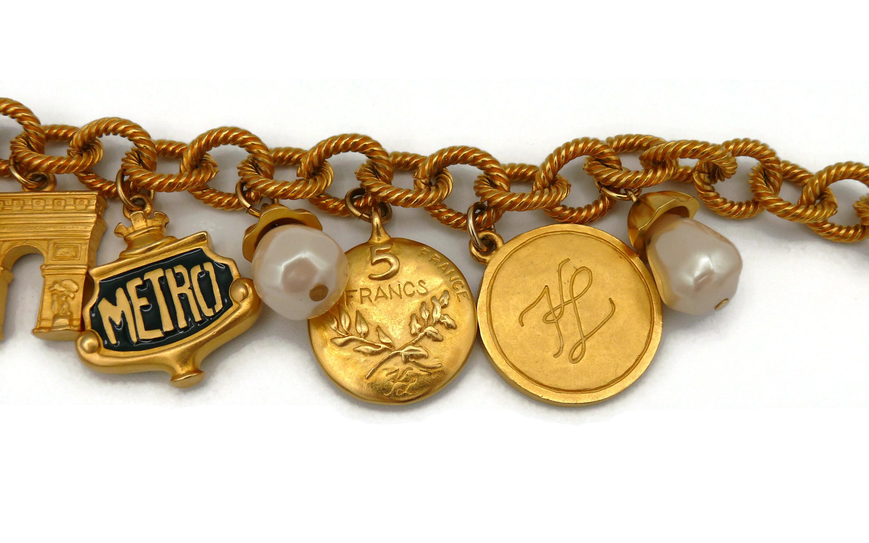 KARL LAGERFELD Vintage Paris Tribute Charm Necklace 9
