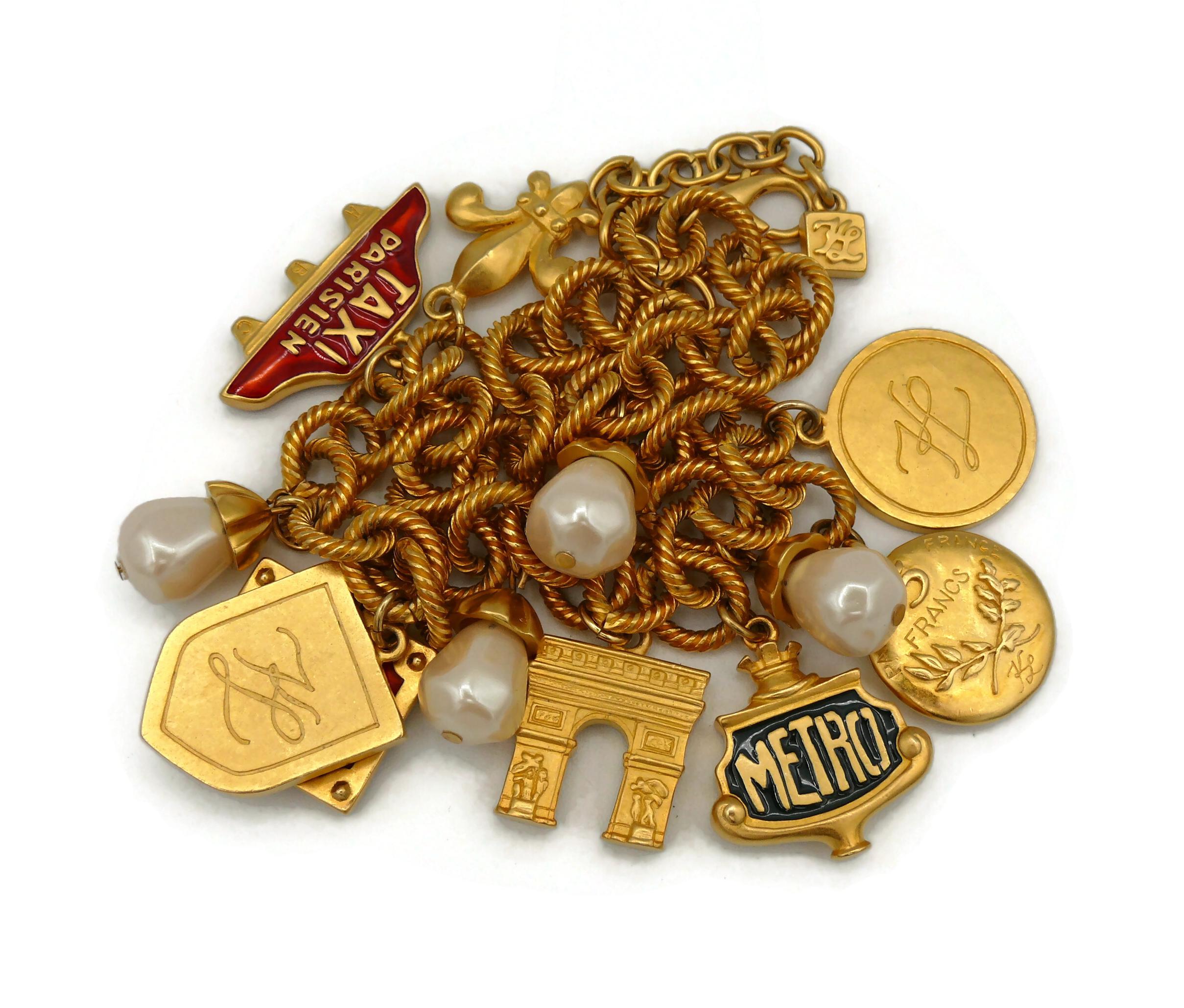 KARL LAGERFELD Vintage Paris Tribute Charm Necklace 11