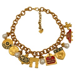 KARL LAGERFELD Vintage Paris Tribute Charm Necklace