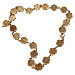 Karl Lagerfeld Used runway coin wax seal necklace, 1990s