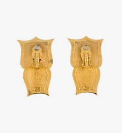 Karl Lagerfeld Vvntage leather clip-on earrings