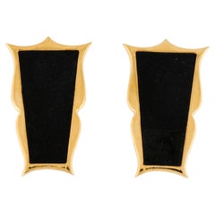 Karl Lagerfeld Vvntage leather clip-on earrings
