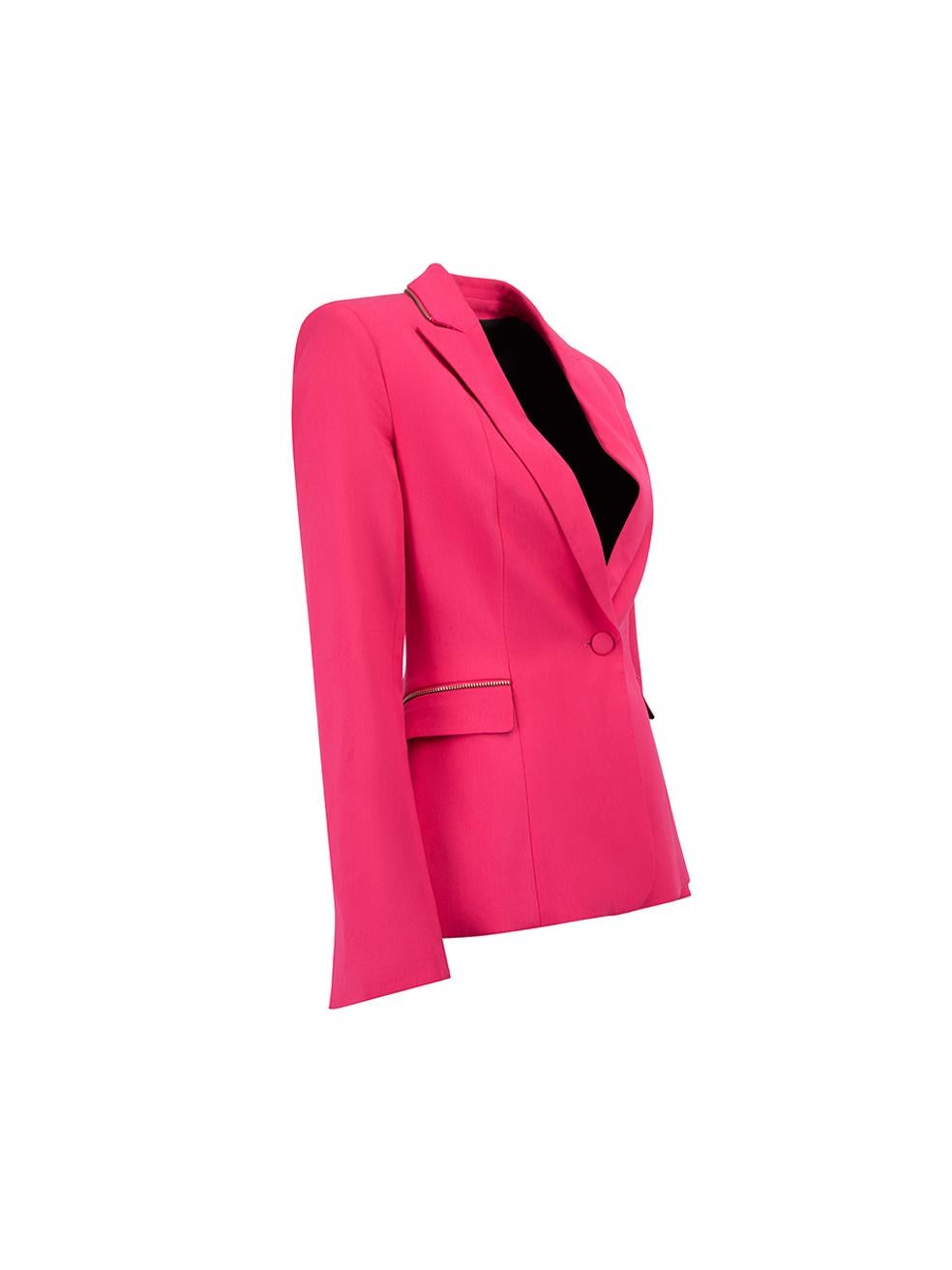 CONDITION is Very good. Hardly any visible wear to jacket is evident on this used Karl Lagerfeld designer resale item.




Details


Pink

Viscose

Single breasted blazer

Zip detail on lapel and pockets

Front side pockets with flaps





Made in