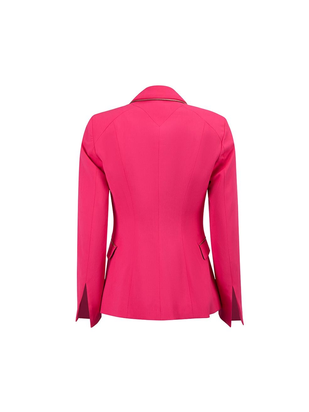 Karl Lagerfeld Women's Pink Zipper Detail Blazer In Good Condition In London, GB