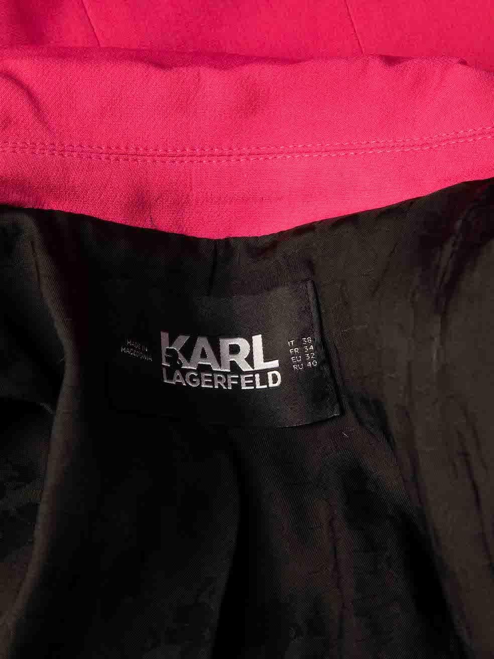 Karl Lagerfeld Women's Pink Zipper Detail Blazer 1
