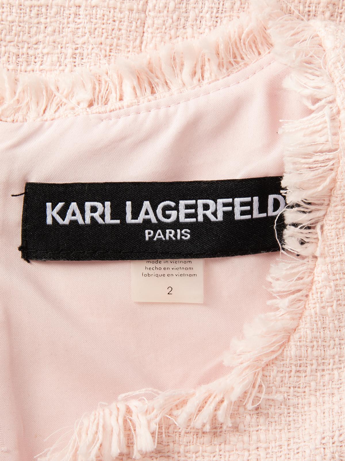 Beige Karl Lagerfeld Women's Tweed Dress For Sale