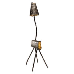Lampe Karl en bronze et polissage à feuilles d'or de Gregory Nangle