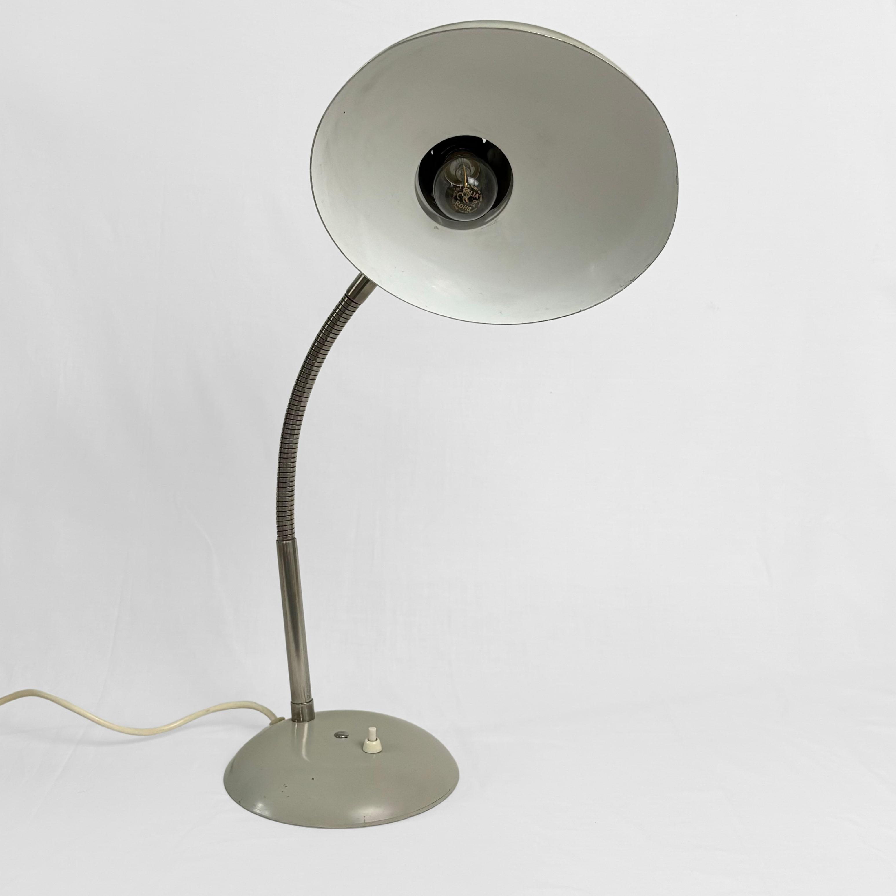 Steel Karl Lang, modernist table lamp 832 by SIS Licht, Bauhaus style, Germany, 1950s For Sale