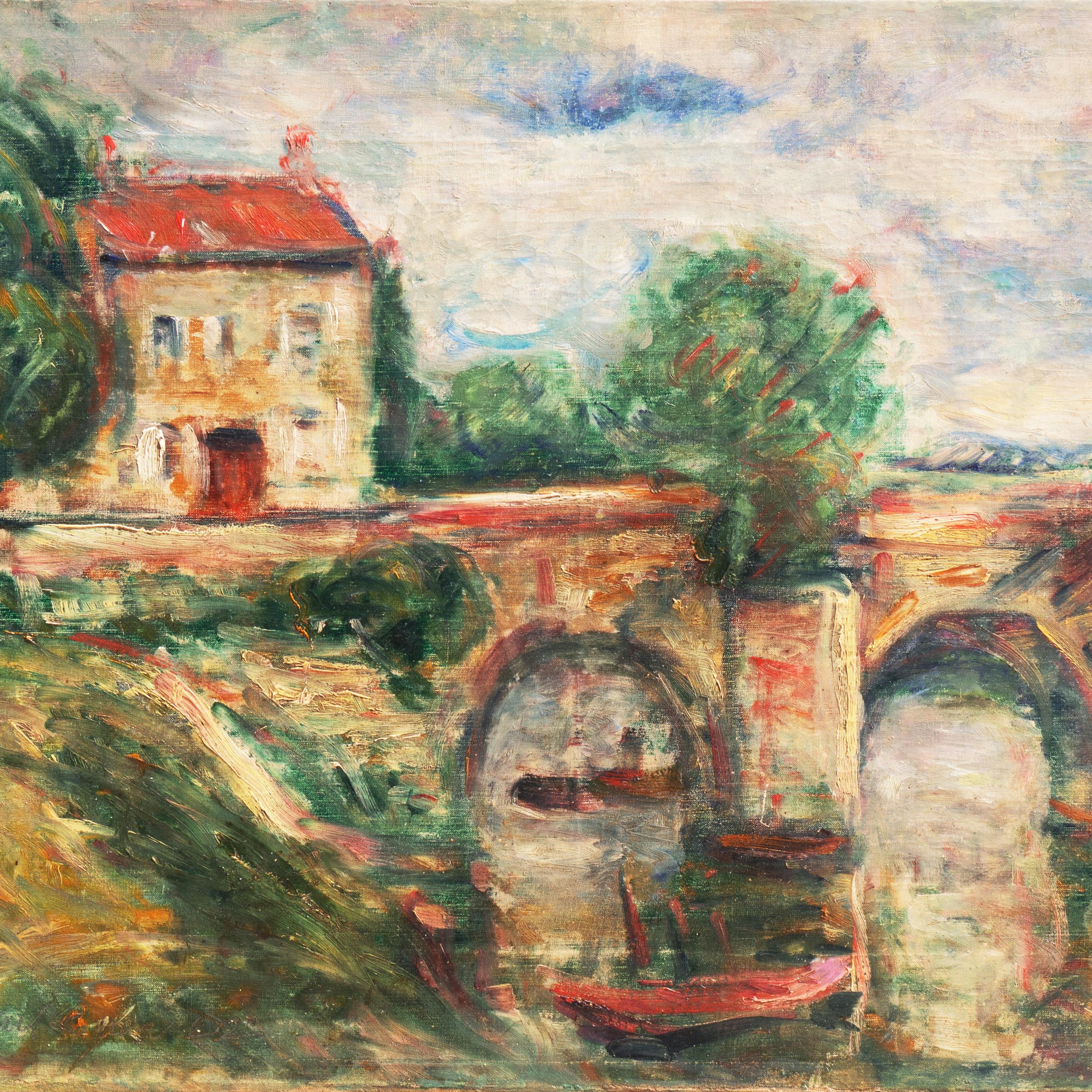 Paysage de rivière, Provence, Salon d'Automne, Paris, Bénézit, Modernisme danois - Impressionnisme Painting par Karl Larsen