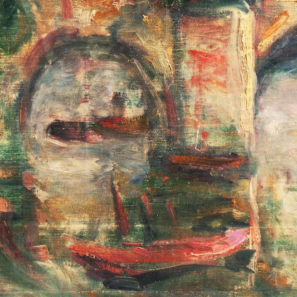 Paysage de rivière, Provence, Salon d'Automne, Paris, Bénézit, Modernisme danois - Marron Landscape Painting par Karl Larsen